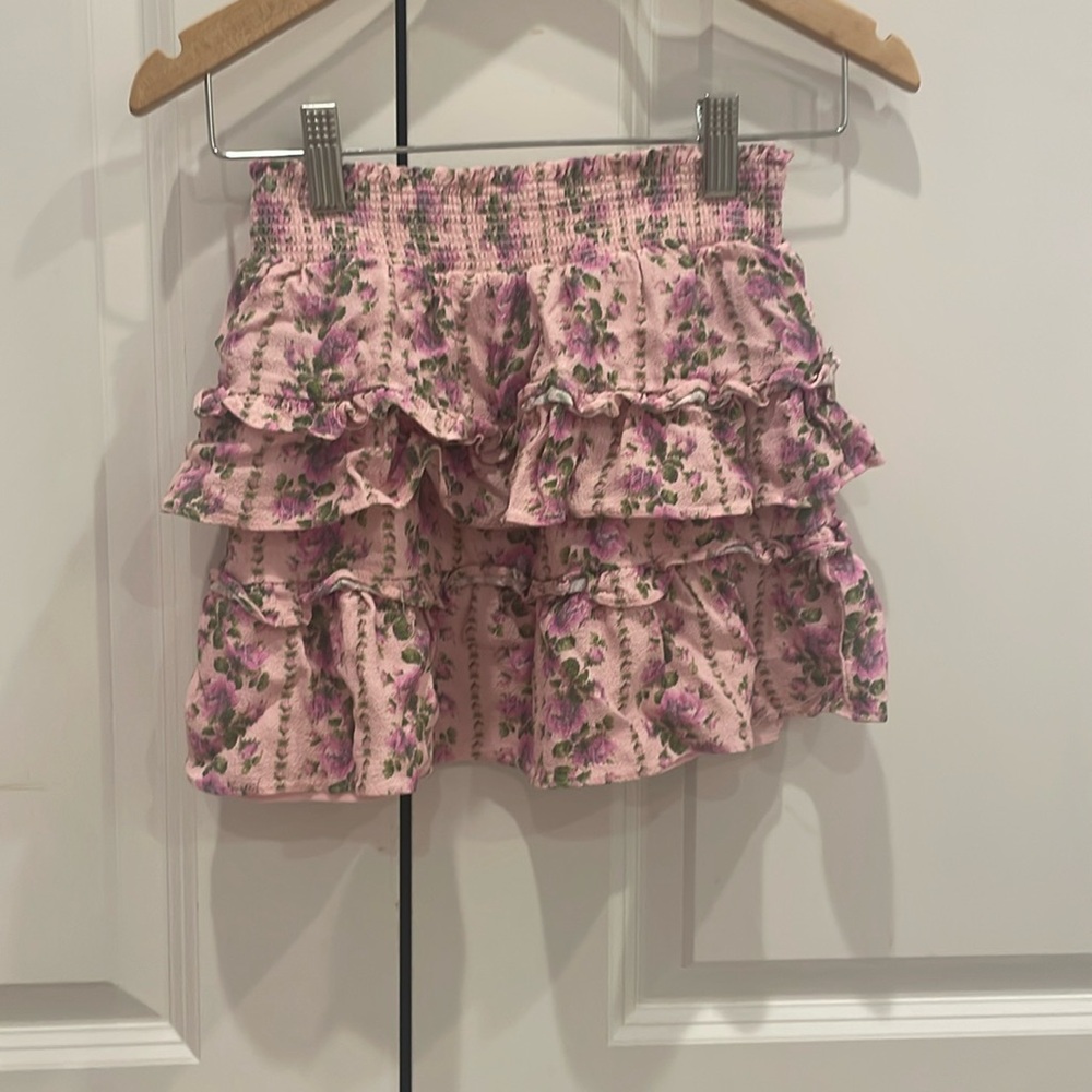 Love Shack Fancy children’s pink floral skirt